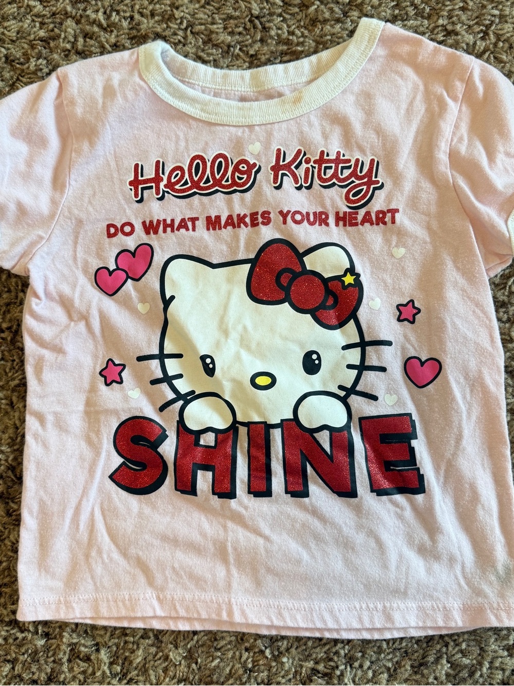 Hello Kitty Pink Graphic 'Shine' Short Sleeve Tee